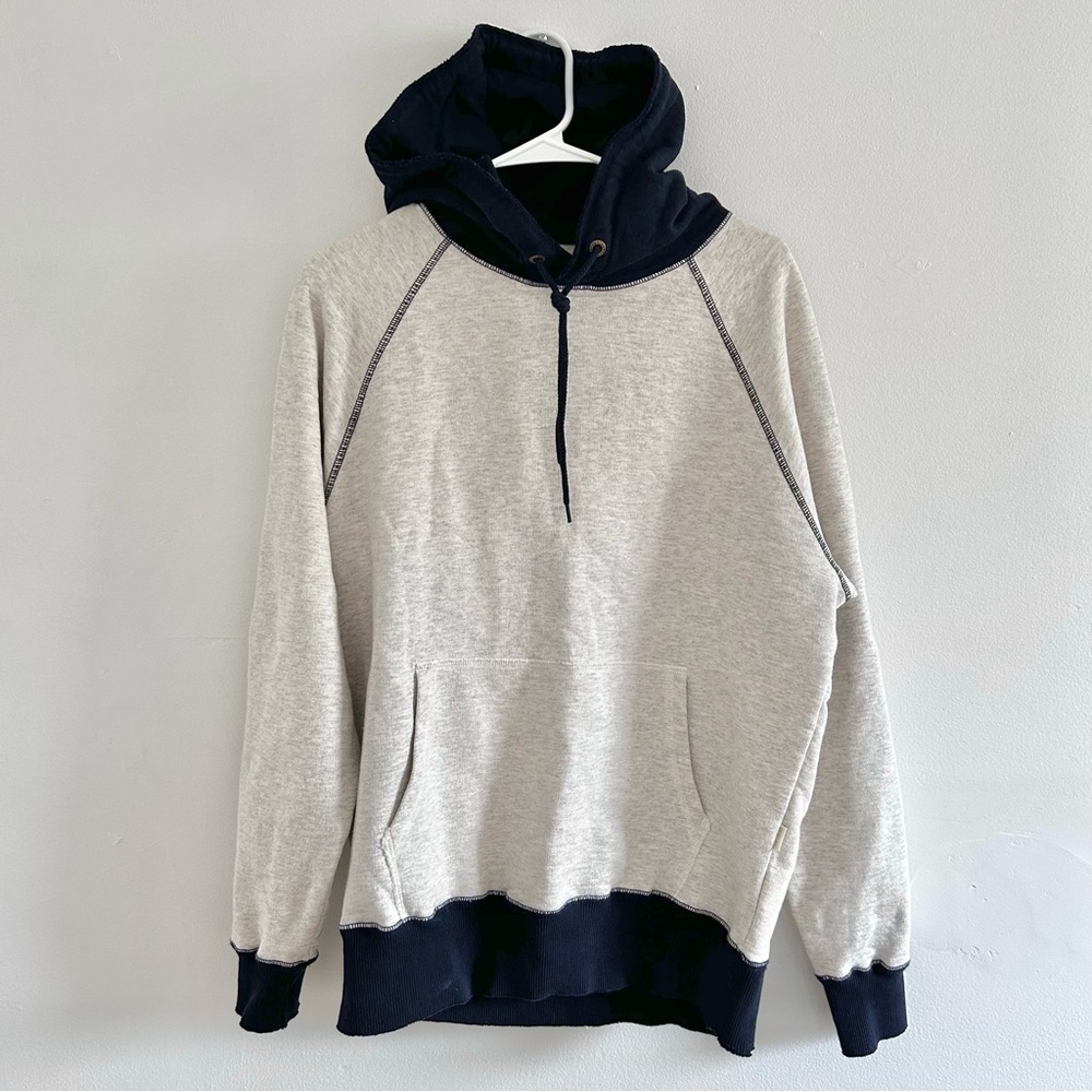 Aime Leon Dore Navy and Heather Gray Two Tone Hoodie